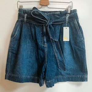 Boden Paperbag High Waisted Denim Shorts